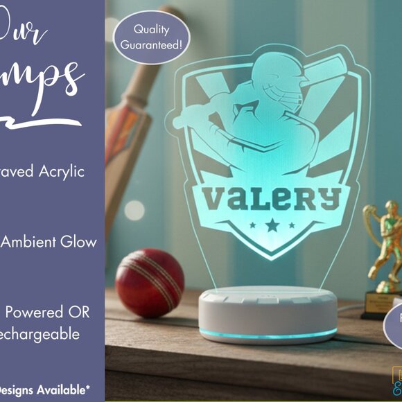 Personalized Cricket LED Night Light Decor - Picture 3 of 8